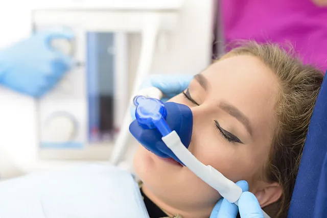 Sedation for dental treatment Sedation for dental treatments in weston-super-mare as mask is applied to patient